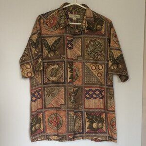 Tori Richard Mens Hawaiian Button Up Shirt Large Cotton Lawn Made in Hawaii